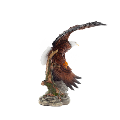 Colored eagle appearing to fly over a tree trunk, 39 cm full-body alabaster statue, Decorative Veronese 5 - grifon.se 