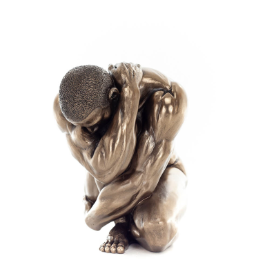 Modern Crouching Nude Man 15cm Veronese Bronze Electroplating Full Body Statue Veronese 2 - grifon.se 