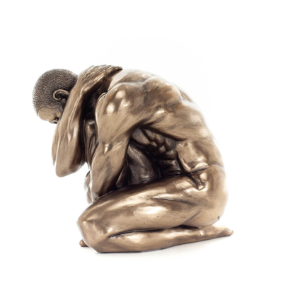Modern Crouching Nude Man 15cm Veronese Bronze Electroplating Full Body Statue Veronese 3 - grifon.se 