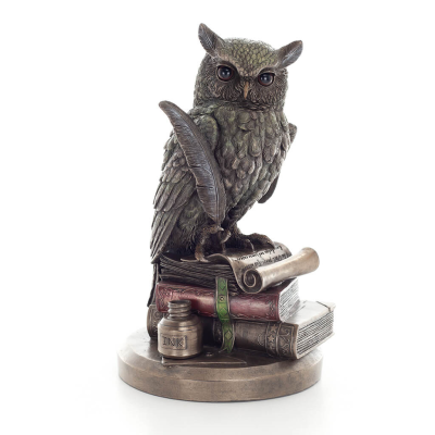 Owl or Glaucus: the sacred bird, symbol of wisdom, prudence, 23cm Veronese Bronze Electrolysis Full Body Statue Veronese 1 - gri