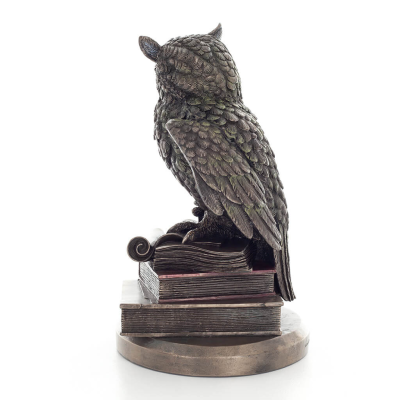 Owl or Glaucus: the sacred bird, symbol of wisdom, prudence, 23cm Veronese Bronze Electrolysis Full Body Statue Veronese 3 - gri