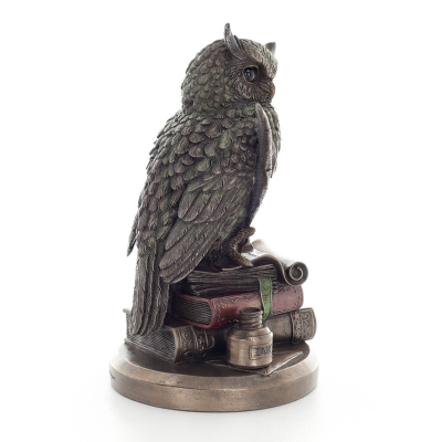 Owl or Glaucus: the sacred bird, symbol of wisdom, prudence, 23cm Veronese Bronze Electrolysis Full Body Statue Veronese 5 - gri