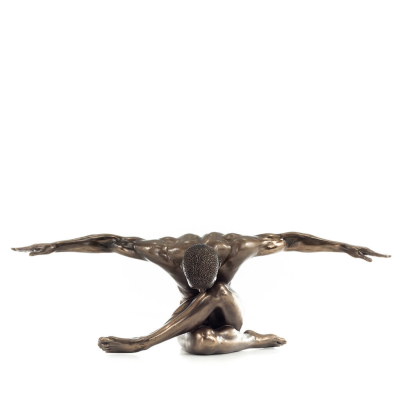 Seated Man with Open Arms 45x15cm Full-body statuette with Bronze Electrolysis by Veronese, Modern Decorative Veronese 1 - grifo