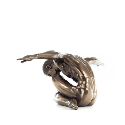 Seated Man with Open Arms 45x15cm Full-body statuette with Bronze Electrolysis by Veronese, Modern Decorative Veronese 3 - grifo