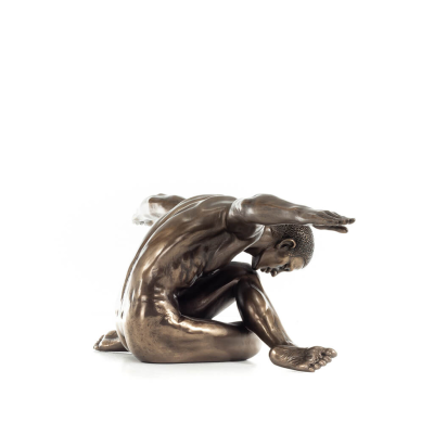 Sittande man med öppna armar 45x15cm Helfigur statyett med brons elektrolys av Veronese, Modernt Dekorativt Veronese 5 - grifon.