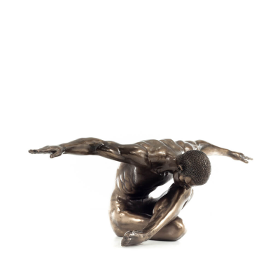 Sittande man med öppna armar 45x15cm Helfigur statyett med brons elektrolys av Veronese, Modernt Dekorativt Veronese 6 - grifon.