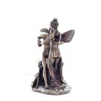 Cupid and the Psyche: Overcoming Obstacles to Love 17.5cm Full Length Electrolytic Bronze Veronese Statue, Ancient Greece Verone