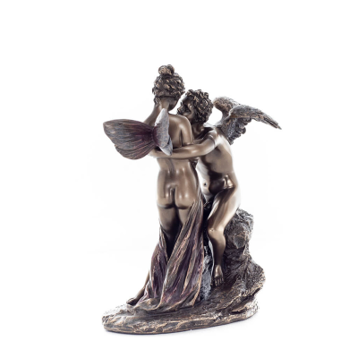 Cupid and the Psyche: Overcoming Obstacles to Love 17.5cm Full Length Electrolytic Bronze Veronese Statue, Ancient Greece Verone