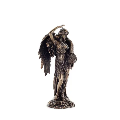 Fortune: The View of Prosperity and Wealth of a City with Wings 29,5 cm Veronese elektrolytisk brons staty för hela kroppen Vero