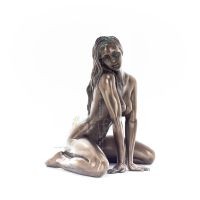 Modern Female Nude Sitting On Knees 12.5cm Veronese Bronze Electrolysis Full Body Statue Veronese 2 - grifon.se 