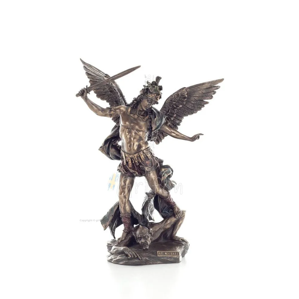 Ärkeängeln Michael: Like God, One of the First Lords 28cm Veronese Bronze Electrolytic Helkroppsstaty, Christian Veronese 1 - gr