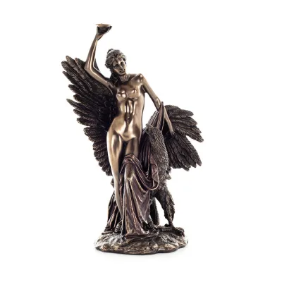 Ibe: The Goddess of Youth and Vitality & his Eagle 30cm Elektrolytisk brons Veronese staty i full längd, antikens Grekland Veron