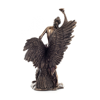Ibe: The Goddess of Youth and Vitality & his Eagle 30cm Full Length Electrolytic Bronze Veronese Statue, Ancient Greece Veronese
