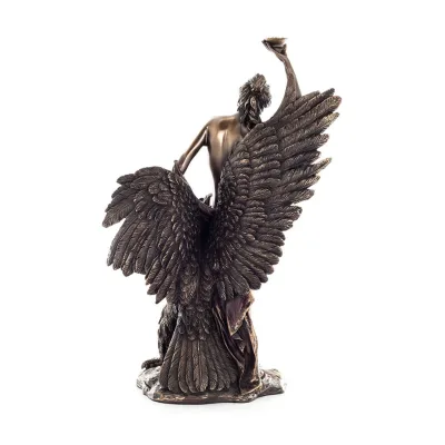Ibe: The Goddess of Youth and Vitality & his Eagle 30cm Elektrolytisk brons Veronese staty i full längd, antikens Grekland Veron