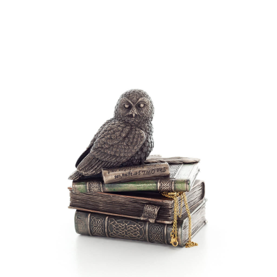 Owl 12cm Jewelry Box, Jewelry Box, Box-like Case for Storage, Veronese Bronze Electroplating Full Body Statue Veronese 1 - grifo