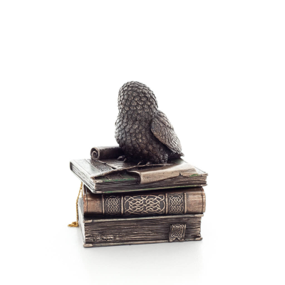 Owl 12cm Jewelry Box, Jewelry Box, Box-like Case for Storage, Veronese Bronze Electroplating Full Body Statue Veronese 3 - grifo