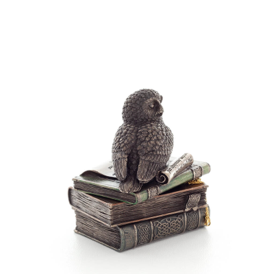 Κουκουβάγια 12εκ Κοσμηματοθήκη, Μπιζουτιέρα, θήκη σαν κουτί για φύλαξη, Ολόσωμο άγαλμα με Ηλεκτρόλυση μπρούτζου Veronese Βερονέζ