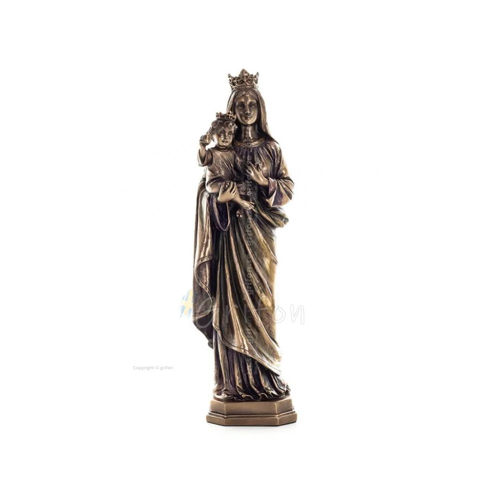 Jungfru Maria Jungfru Maria eller Theotokos med Jesus Kristus 26,5 cm Hellängd Veronese brons elektrolysstaty Veronese 1 - grifo
