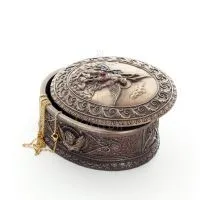 Jewelry box, jewelry box, The Deposition of Christ from the cross 13x12.5cm with Veronese bronze electrolysis, Christian Verones
