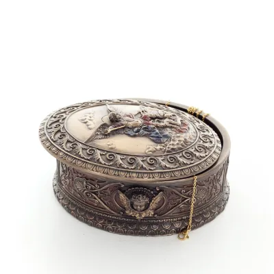 Smyckeskrin, smyckeskrin, Kristi avsättning från korset 13x12,5cm med Veronese bronselektrolys, Christian Veronese 4 - grifon.se
