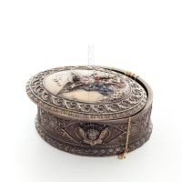 Jewelry box, jewelry box, The Deposition of Christ from the cross 13x12.5cm with Veronese bronze electrolysis, Christian Verones