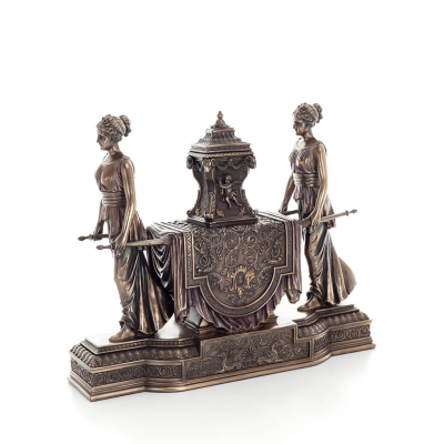 Clock women carrying an urn 30x36cm Veronese bronze electrolysis, Decorative Veronese 3 - grifon.se 