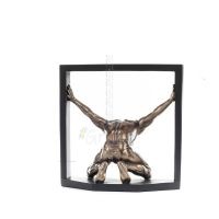 Kneeling Man in Frame 20.5cm Full-body statuette with Bronze Electrolysis by Veronese, Modern Decorative Veronese 4 - grifon.se 