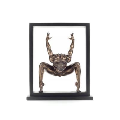 Man exercising within a frame 27cm Full-body statuette with Bronze Electrolysis by Veronese, Modern Decorative Veronese 1 - grif