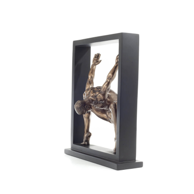 Man exercising within a frame 27cm Full-body statuette with Bronze Electrolysis by Veronese, Modern Decorative Veronese 2 - grif