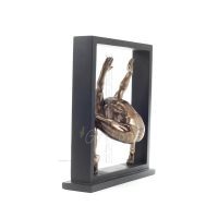 Man exercising within a frame 27cm Full-body statuette with Bronze Electrolysis by Veronese, Modern Decorative Veronese 3 - grif