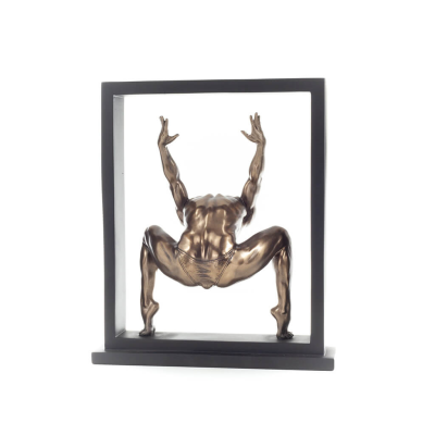 Man exercising within a frame 27cm Full-body statuette with Bronze Electrolysis by Veronese, Modern Decorative Veronese 4 - grif