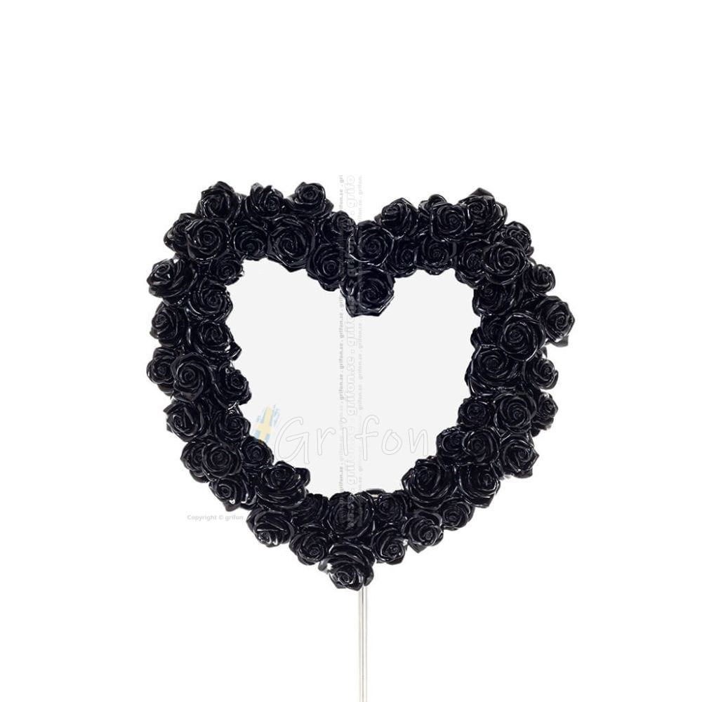 Heart shape mirror with roses black 39x37cm Veronese Bronze Electrolysis Full Body Statue Veronese 1 - grifon.se 