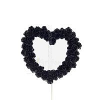 Hjärtformad spegel med rosor svart 39x37cm Veronese Brons Electrolysis Helkroppsstaty Veronese 1 - grifon.se 