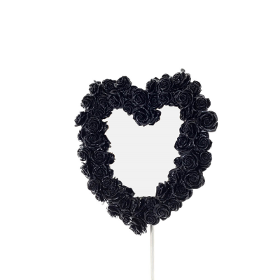 Heart shape mirror with roses black 39x37cm Veronese Bronze Electrolysis Full Body Statue Veronese 3 - grifon.se 