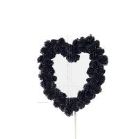 Hjärtformad spegel med rosor svart 39x37cm Veronese Brons Electrolysis Helkroppsstaty Veronese 3 - grifon.se 