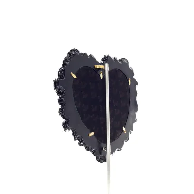 Hjärtformad spegel med rosor svart 39x37cm Veronese Brons Electrolysis Helkroppsstaty Veronese 5 - grifon.se 