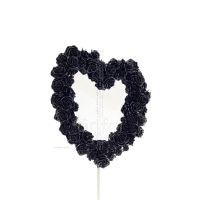 Hjärtformad spegel med rosor svart 39x37cm Veronese Brons Electrolysis Helkroppsstaty Veronese 7 - grifon.se 