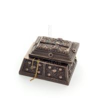Medieval style jewelry box with the Cross 10x6cm Jewelry box, case like a box for storage with Veronese Bronze Electrolysis Vero