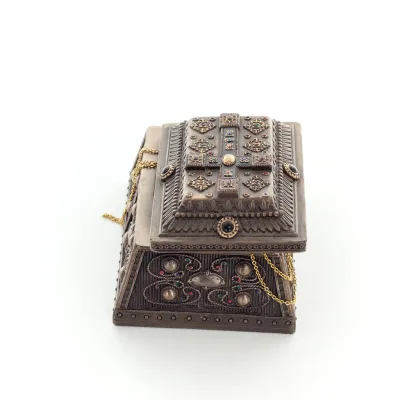 Medieval style jewelry box with the Cross 10x6cm Jewelry box, case like a box for storage with Veronese Bronze Electrolysis Vero