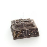Medieval style jewelry box with the Cross 10x6cm Jewelry box, case like a box for storage with Veronese Bronze Electrolysis Vero