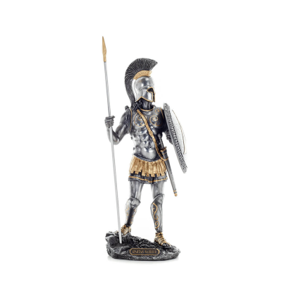 Spartan Warrior 36cm AS Half Gold Veronese Bronze Electroplating Full Body Statue, Ancient Greece Veronese 1 - grifon.se 