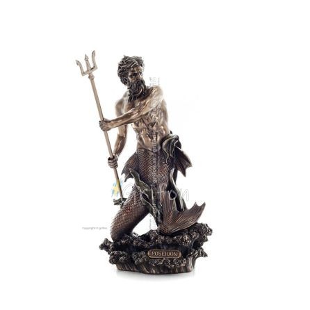 Neptune: God of the Sea, Earthquakes, Earth, Storms and Words 29cm Veronese Bronze Electroplating Full Body Statue Veronese 1 - 