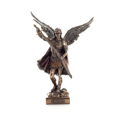 Ärkeängeln Michael: Gudliknande, en av de första herrarna 34,5 cm Veronese Bronze Electrolysis Helkroppsstaty, Christian Verones