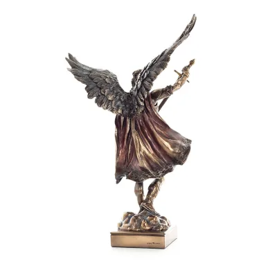 Ärkeängeln Michael: Gudliknande, en av de första herrarna 34,5 cm Veronese Bronze Electrolysis Helkroppsstaty, Christian Verones