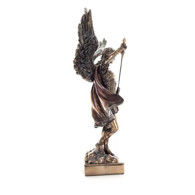 Ärkeängeln Michael: Gudliknande, en av de första herrarna 34,5 cm Veronese Bronze Electrolysis Helkroppsstaty, Christian Verones