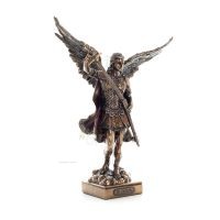 Ärkeängeln Michael: Gudliknande, en av de första herrarna 34,5 cm Veronese Bronze Electrolysis Helkroppsstaty, Christian Verones