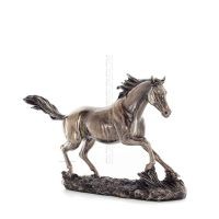 Häst eller Equine, en frihäst som springer 22 cm. Helkroppsstatyett med brons elektroplätering Veronese Veronese 4 - grifon.se 