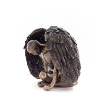 Sorgfull ängel 20x14 cm Veronese brons galvaniserad helkroppsstaty, modern dekorativ Veronese 2 - grifon.se 