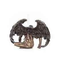 Sorgfull ängel 20x14 cm Veronese brons galvaniserad helkroppsstaty, modern dekorativ Veronese 4 - grifon.se 