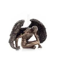 Sorgfull ängel 20x14 cm Veronese brons galvaniserad helkroppsstaty, modern dekorativ Veronese 6 - grifon.se 